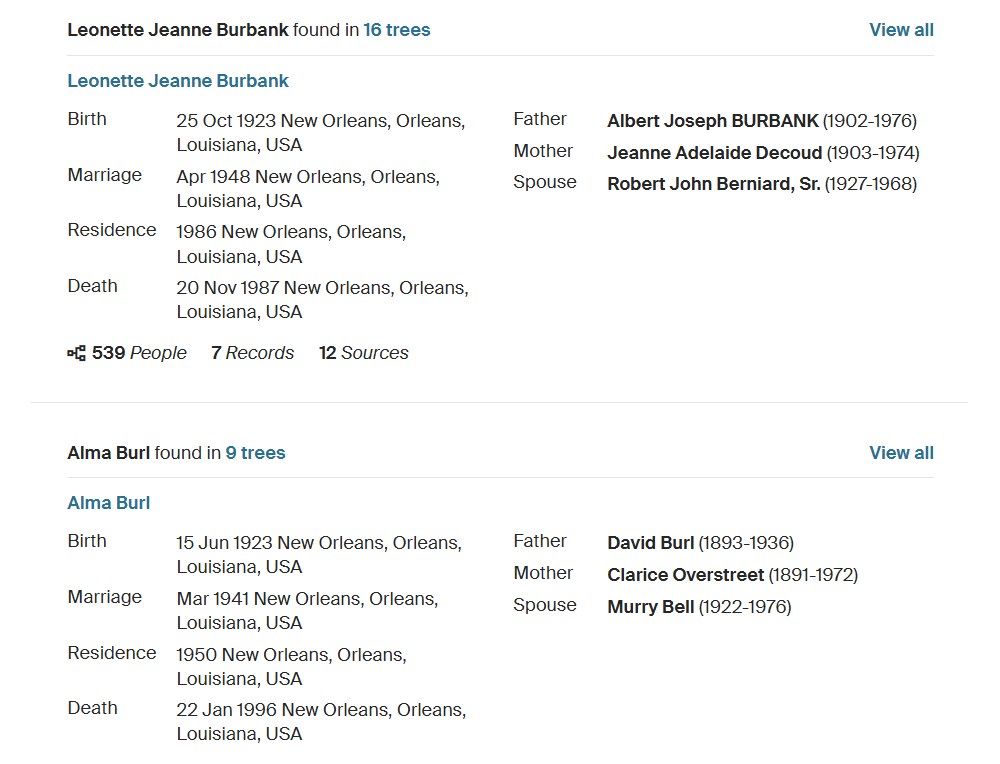 ancestry Family Tree Search